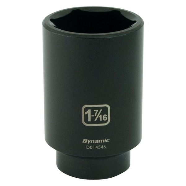 1/2" Drive Deep Socket, Black Phosphate, Tools 1/2" Drive 6 Point SAE, 1-7/16" Deep Length